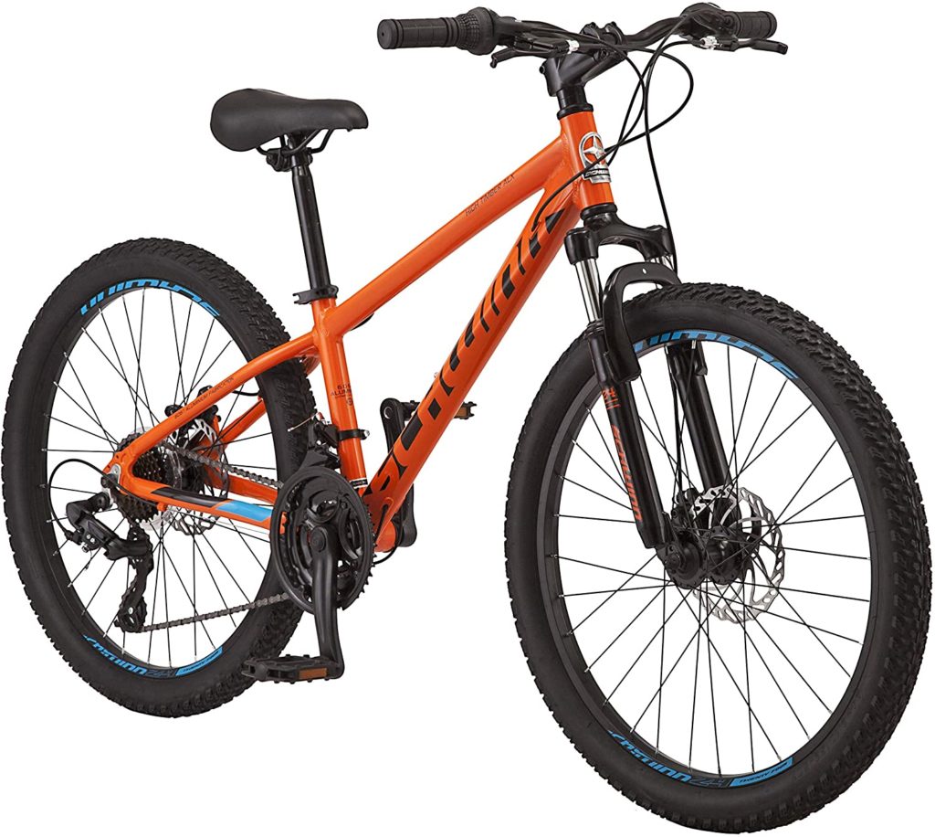Schwinn High-Timber mountain bikes on sale on Amazon, lots of colors and sizes for kids and adults