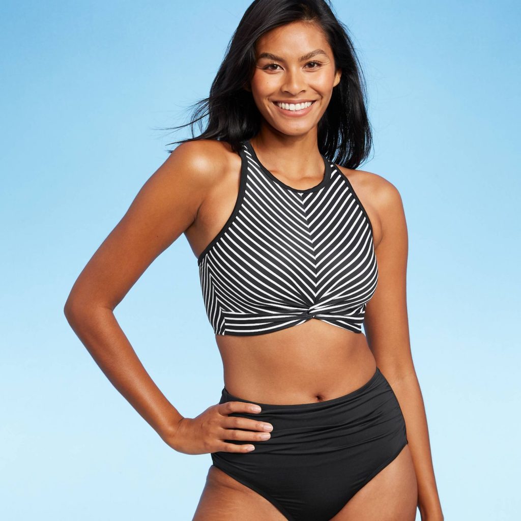 Athletic two-piece swimsuits for teens: Twist-front bikini at Target