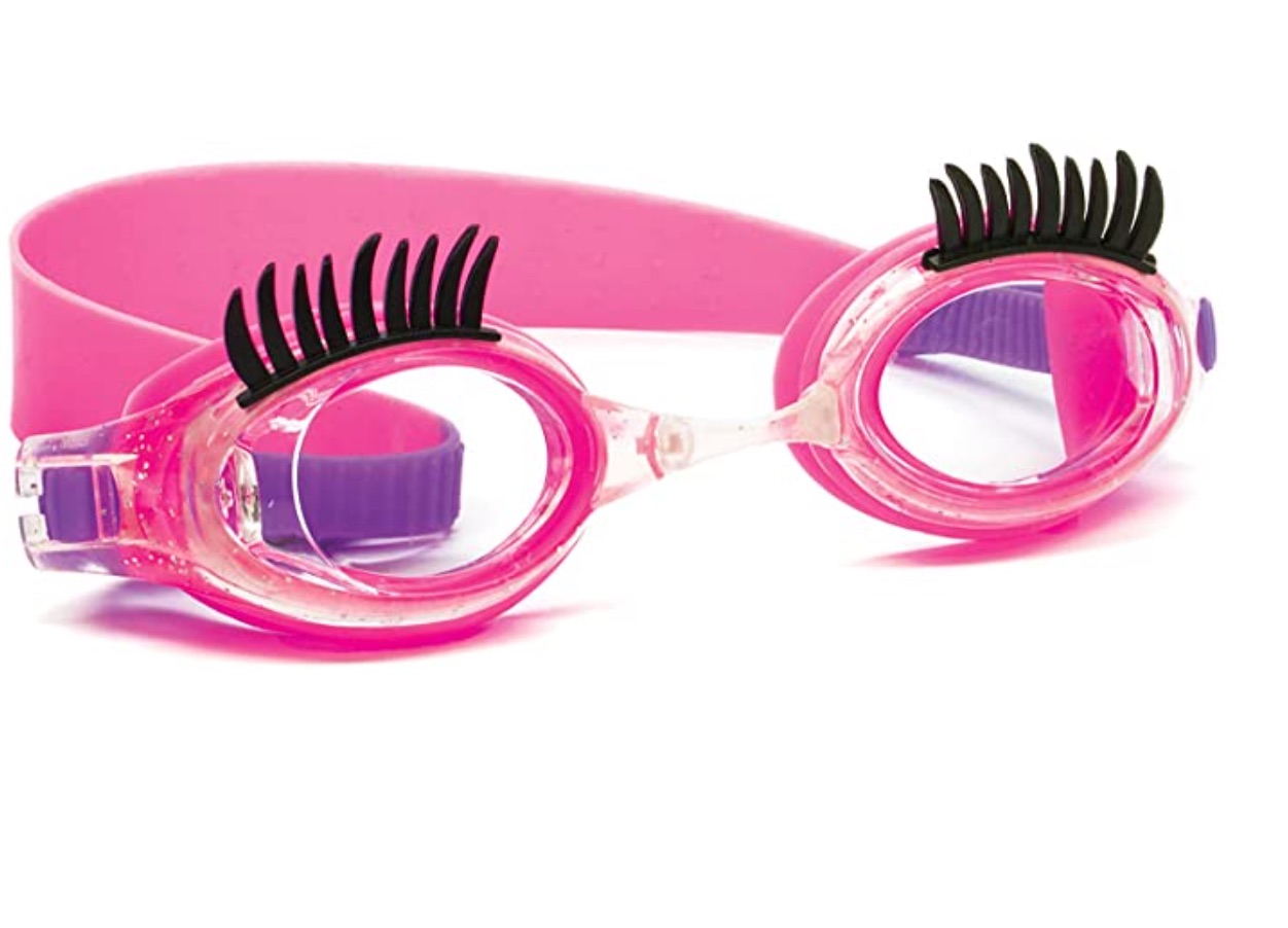Fun swim goggles for kids: Eyelash goggles are so fun! by Juice Box