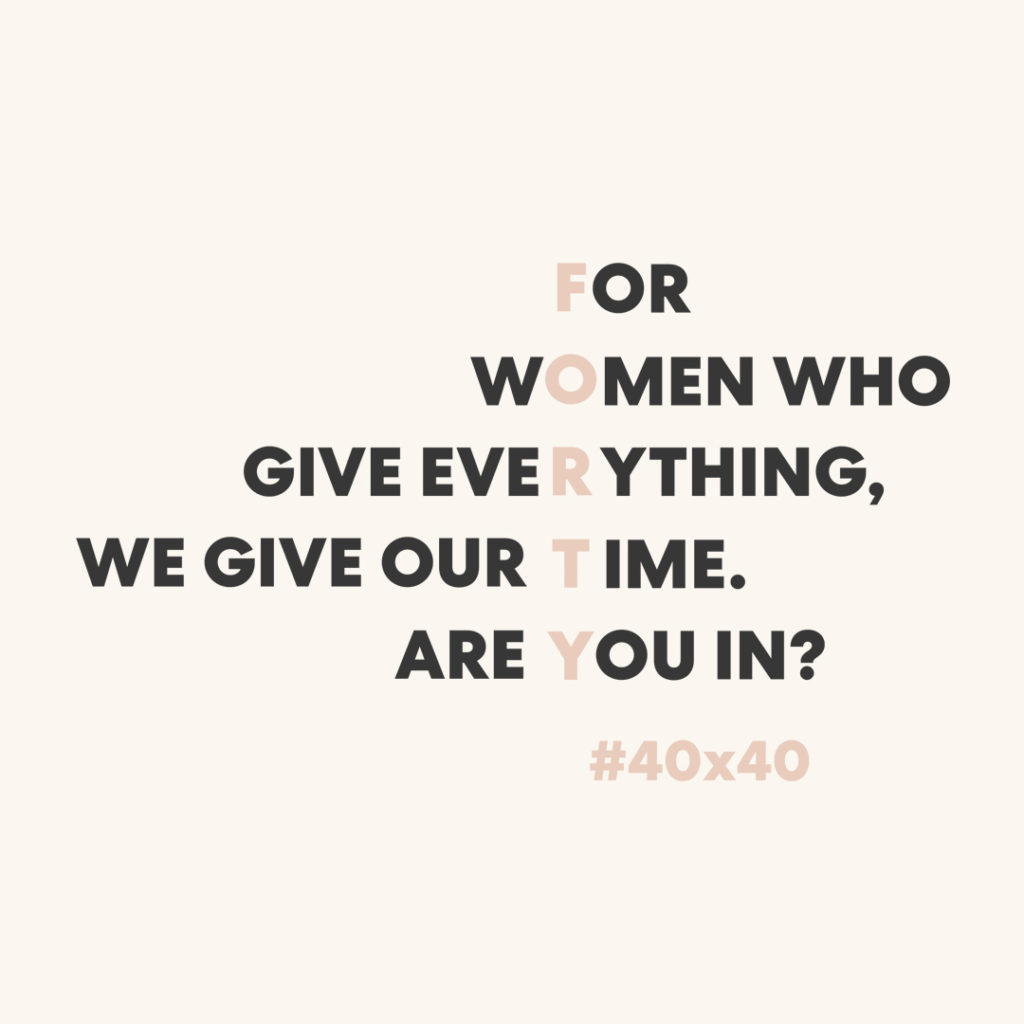 I'm offering 40 minutes of free mentoring to a woman re-entering the workforce, changing careers, or looking for a new path. Click to learn more (or participate yourself!) | #40x40