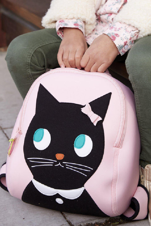 Best preschool and kindergarten backpacks: Dabawalla neoprene bags include styles like this adorable kitty