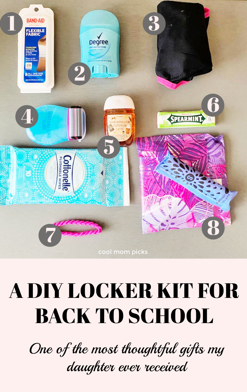 DIY locker kit for back to school: A thoughtful gift for menstruating teens and teens | cool mom picks