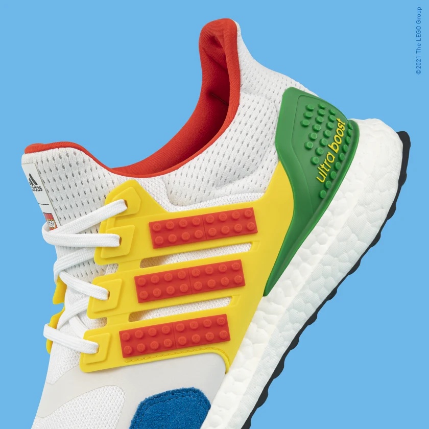 The new Adidas x Lego ultra boost DNA sneakers for children in lots of colors