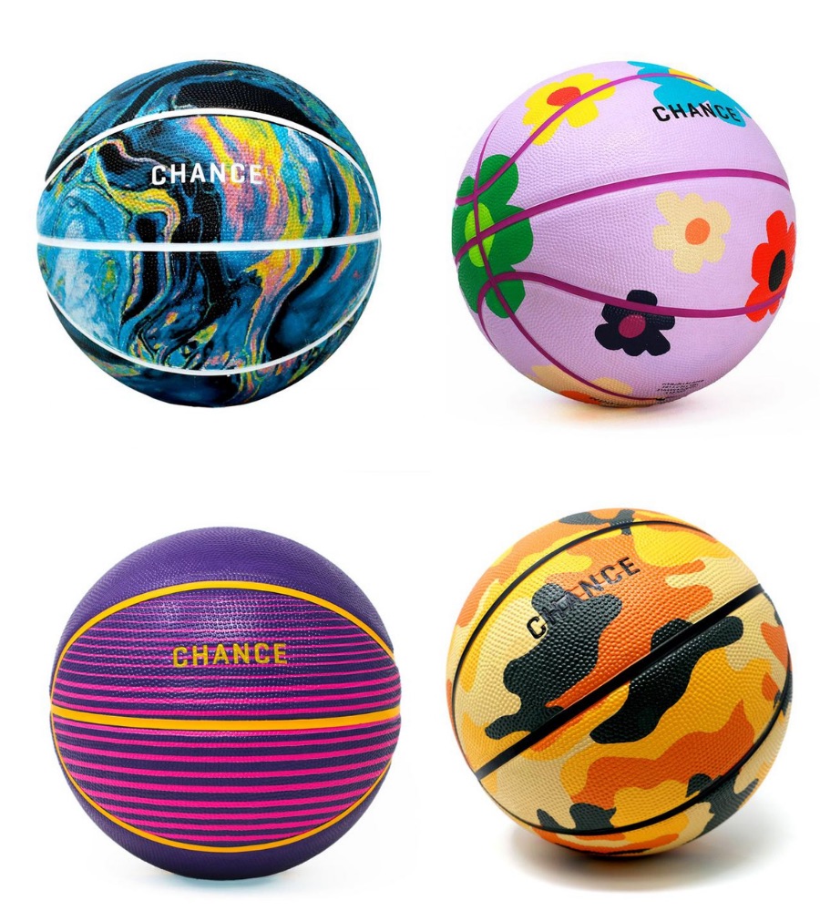 Assortment of cool Chance Athletics basketballs for kids