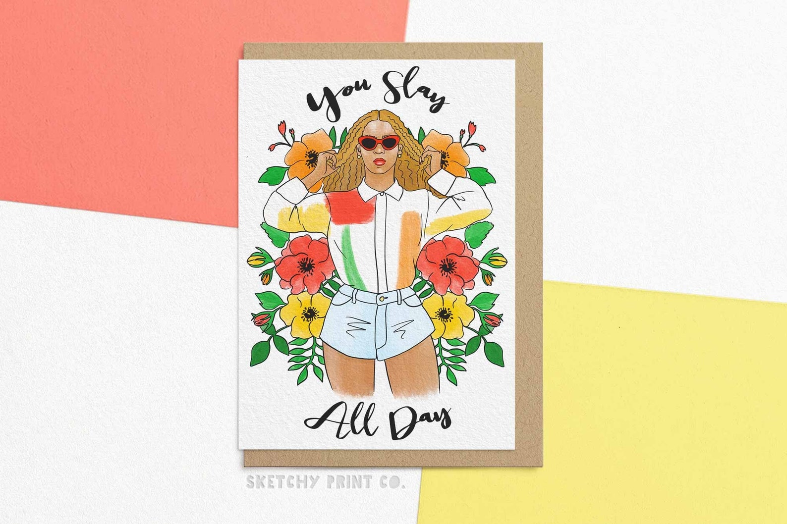 Just-because greeting cards: Beyoncé card | Sketchy Print Co.