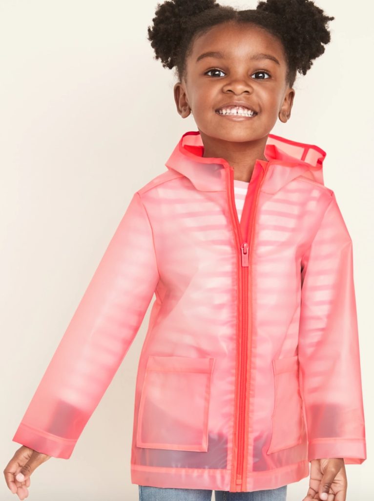 Love this Transparent rain jacket from Old Navy for girls! Grab one if your size is still available