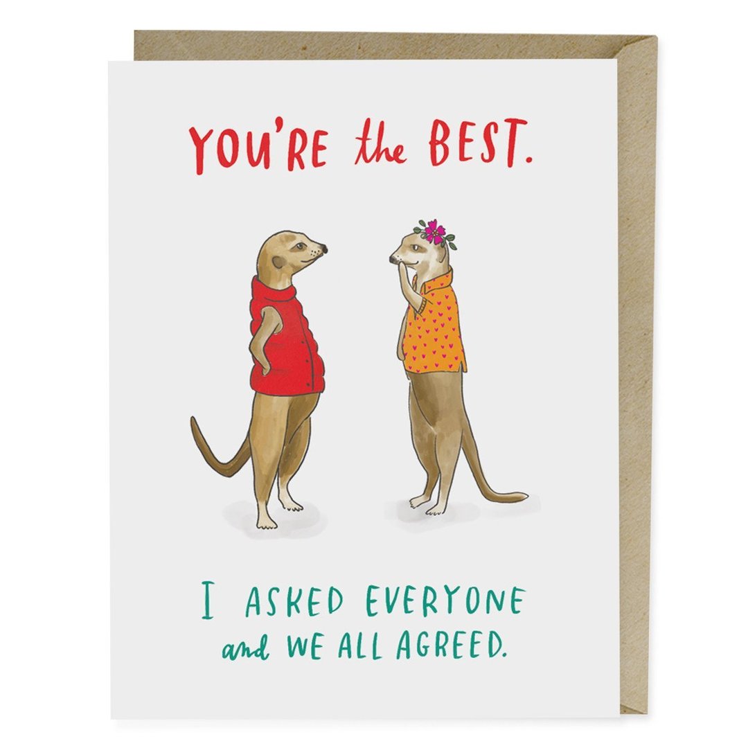 Just-because greeting cards: Meerkat card | Em and Friends