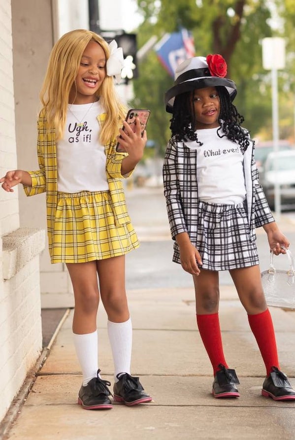 90s Halloween costume ideas for kids: Cher and Dionne from Clueless costume via Fancy Schmancy Baby