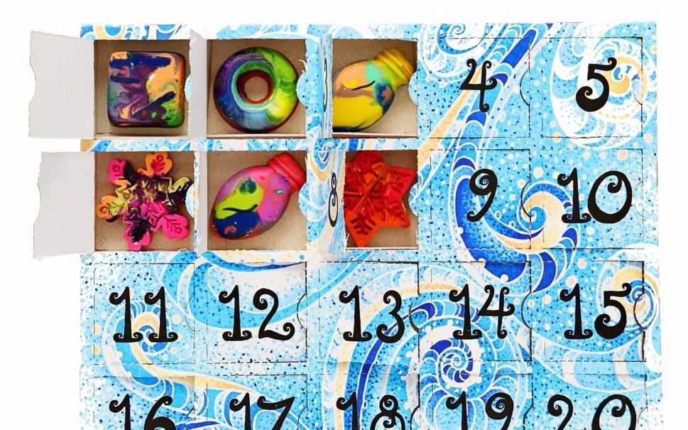 Art2theExtreme's Advent calendar opens to reveal a unique colorful crayon each day