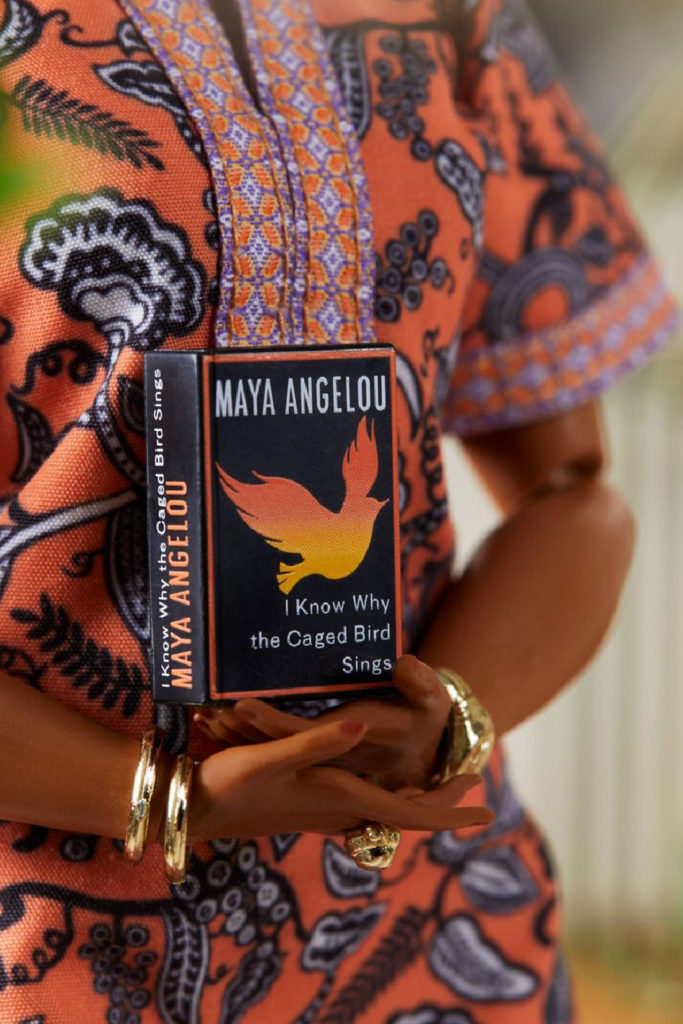 The Maya Angelou collector Barbie comes with her own copy of her best-selling book