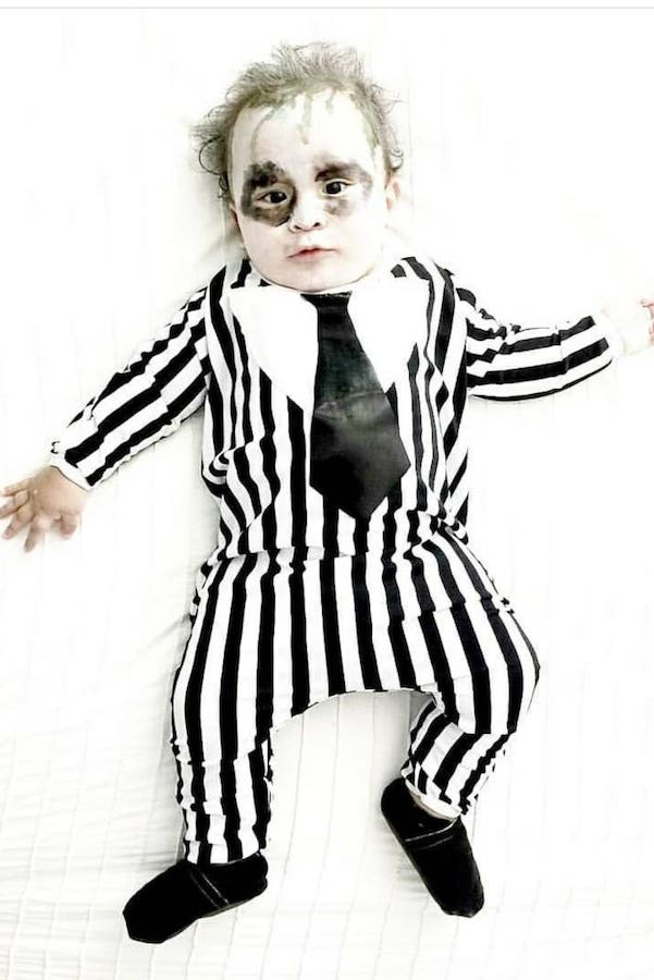 90s costumes for kids: Beetlejuice costume for babies from Fancy Schmancy Baby