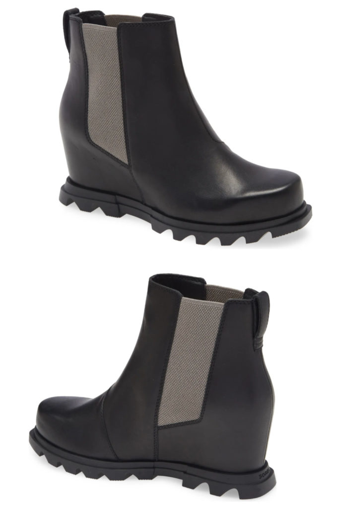 Chunky boots for fall/winter 2021: Sorel Jane of Arctic III wedge sole waterproof boots are a terrific 3-season chunky boot!