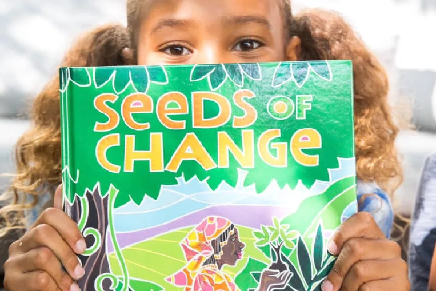 Subscription box gifts for kids to help teach values like gratitude and giving back | one of the books from the For Purpose subscription