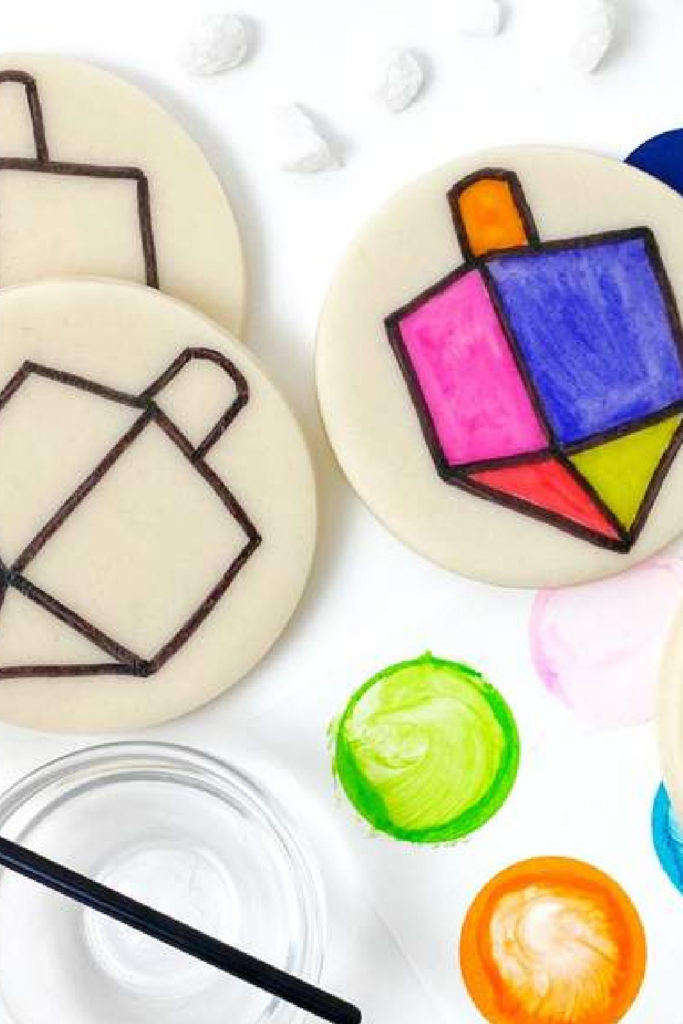 Hanukkah gifts 2021: Paint your own dreidel marzipan cookie set