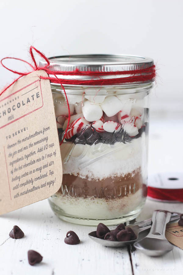 Package up some homemade hot chocolate mixes from Love Grows Wild as holiday gifts
