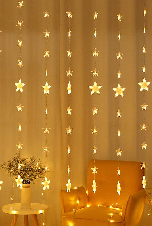 Create a hygge home with Areskey star curtain lights