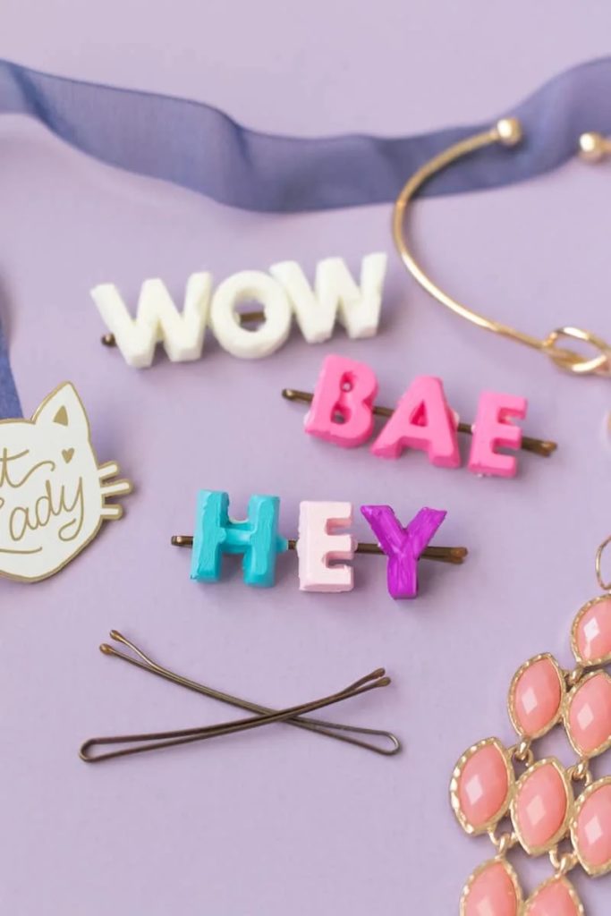 DIY gifts for teenage girls: Custom letter hair clips tutorial via Mod Podge Rocks