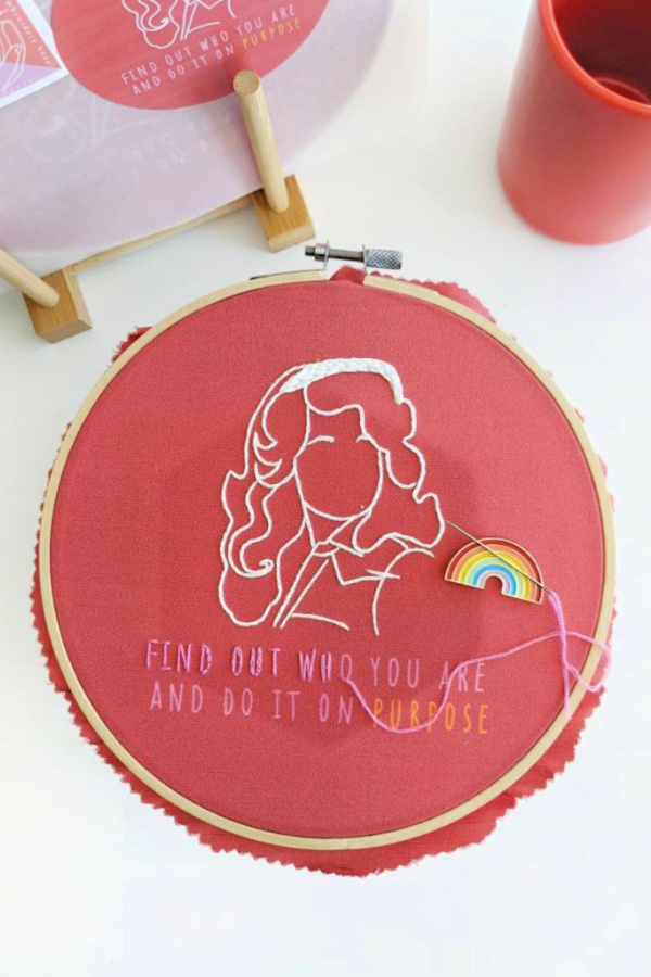 Dolly Parton quote embroidery kit from You Can Stitch It: A wonderful gift for a Dolly Parton fan