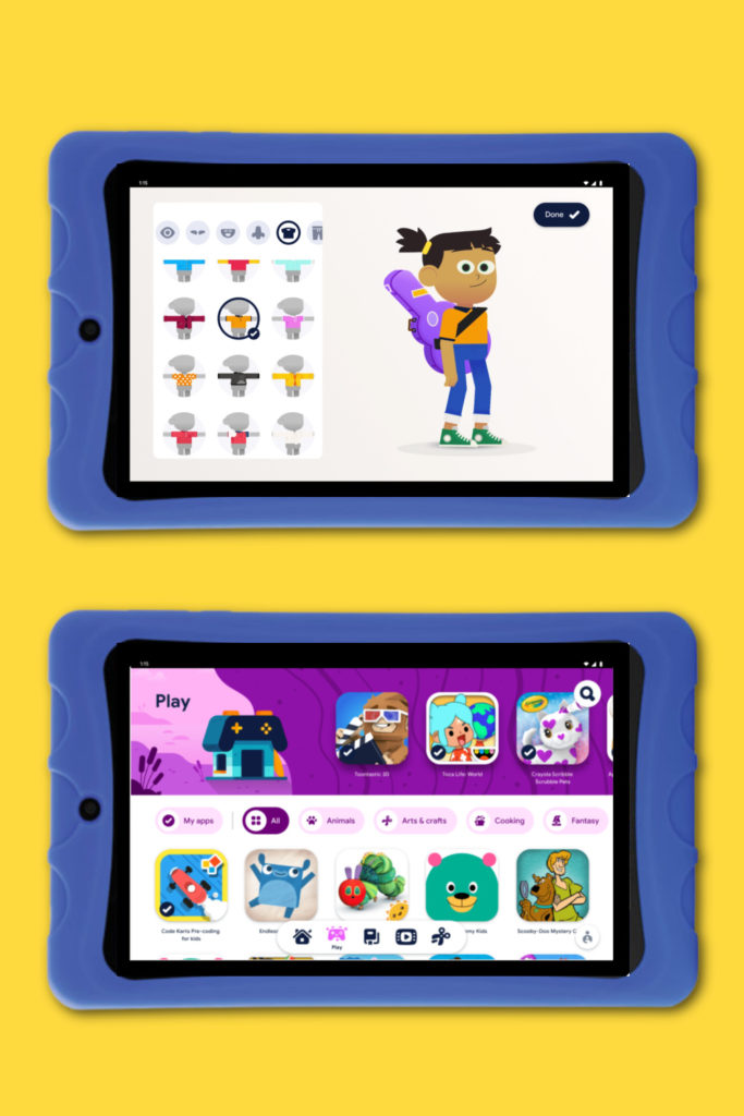 Educational activities for preschoolers: Screen time on a tablet with Google Kids Space, a kids mode on select Android tablets | Sponsor