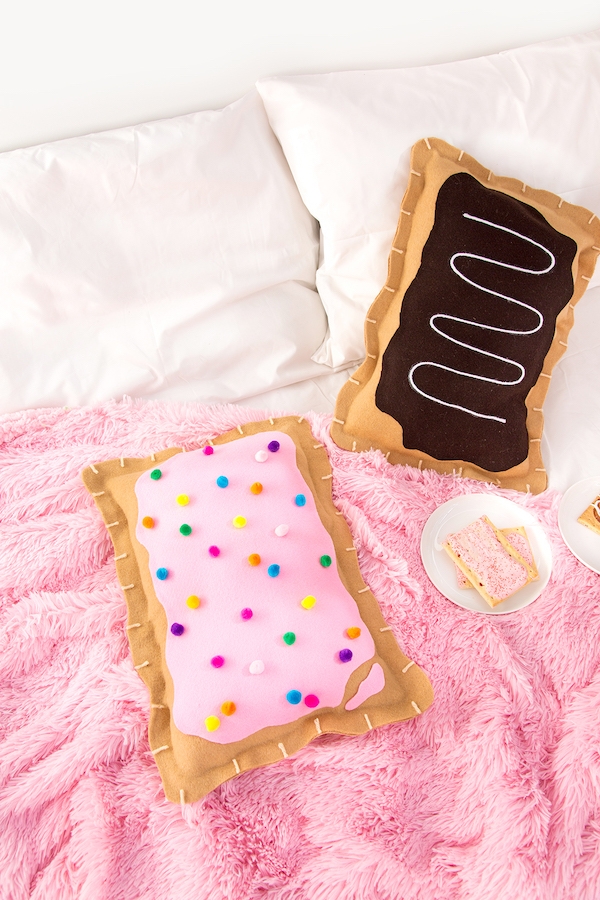 Cute Pop Tart pillow craft for teens to make for holiday gifts