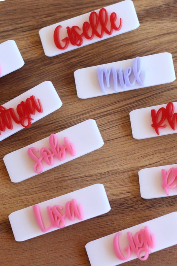 Personalized hair clips from Mona Craft Shop make lovely and very affordable holiday gifts!