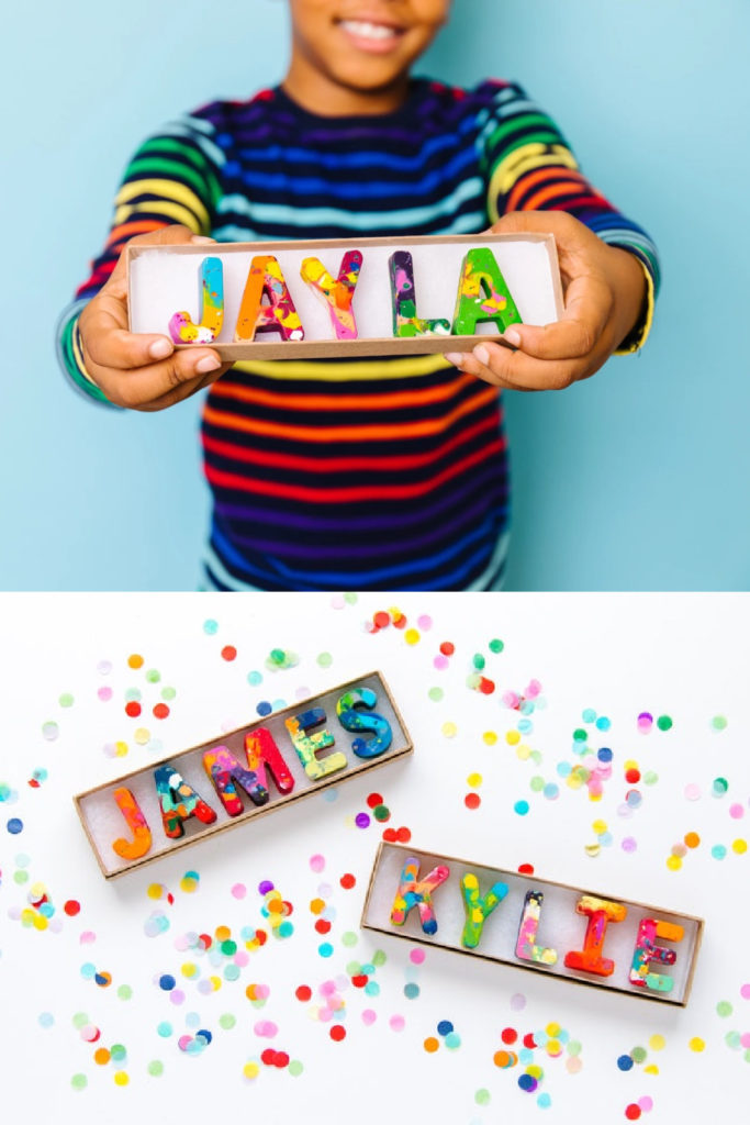 Cool personalized gifts for kids: rainbow personalized crayons handmade Art2theExtreme