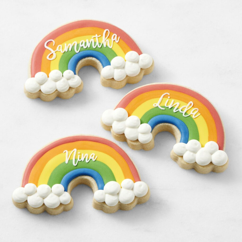 Unique personalized gifts for kids: Personalized rainbow cookies at Williams-Sonoma
