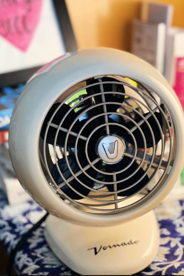 The best tiny fan for night sweats = this wonderfully silent fan from Vornado 