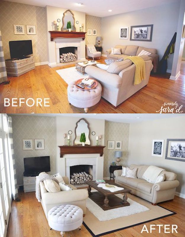Suddenly Sara D's living room before & after photos