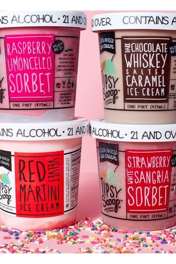 Indulgent and boozy Tipsy Scoop Valentine Ice Cream gift pack makes a great gift