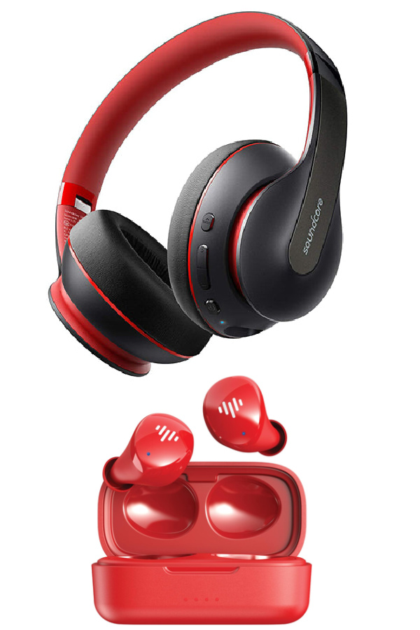 Valentine's gifts for boys: Try these excellent, affordable headphones with a touch of red. 