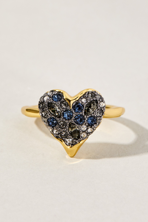 Valentine's jewelry for women who like edgier stuff: Midnight heart ring from Alexis Bittar
