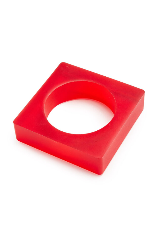 Valentine's jewelry for women who like edgier stuff: Laura Santi's red technogel bracelet 