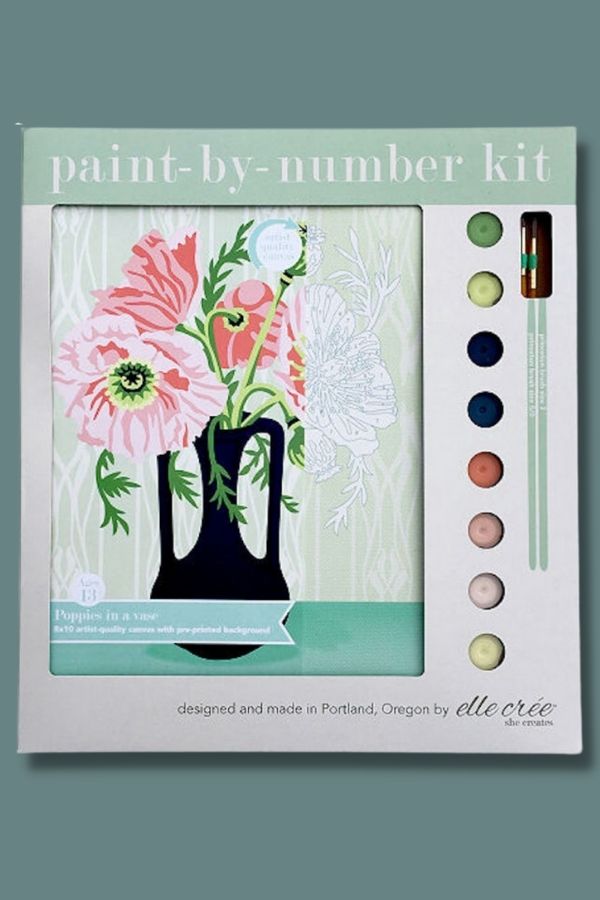 A pretty paint-by-number kit makes a great gift for friends