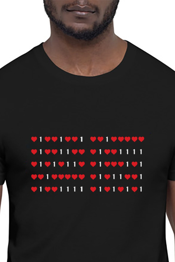 9 cool, not-at-all cheesy Valentine's gifts for the tech geek in your life: Binary love t-shirt | Jibba Jabba