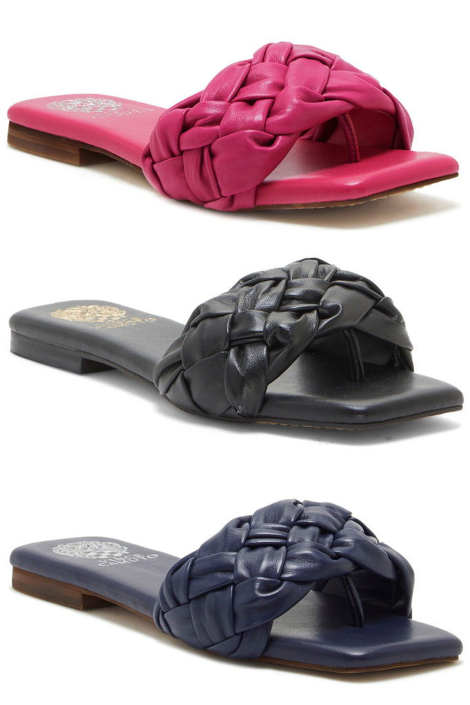 Puffy braided sandals on trend for spring/summer 2022: Vince Camuto Woven Slides are stylish and comfy