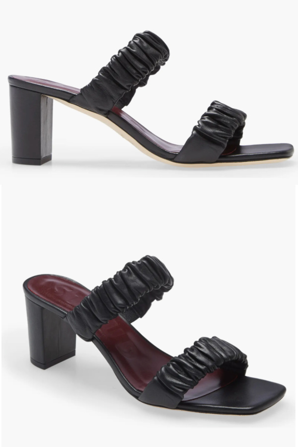 Staud's Frankie Ruched Slide Sandal is so hot for spring/summer right into fall