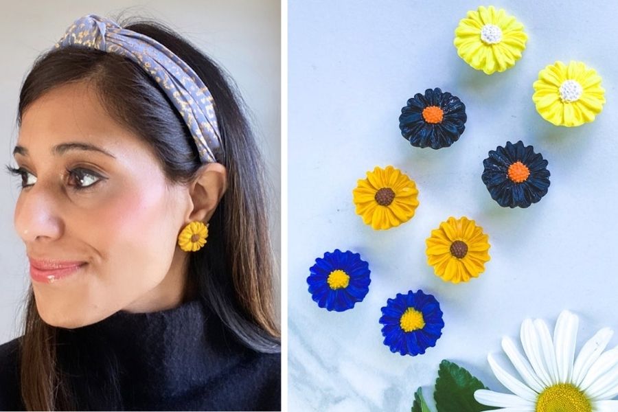 Sunflower earrings for Ukraine: A sweet purchase for a great cause.