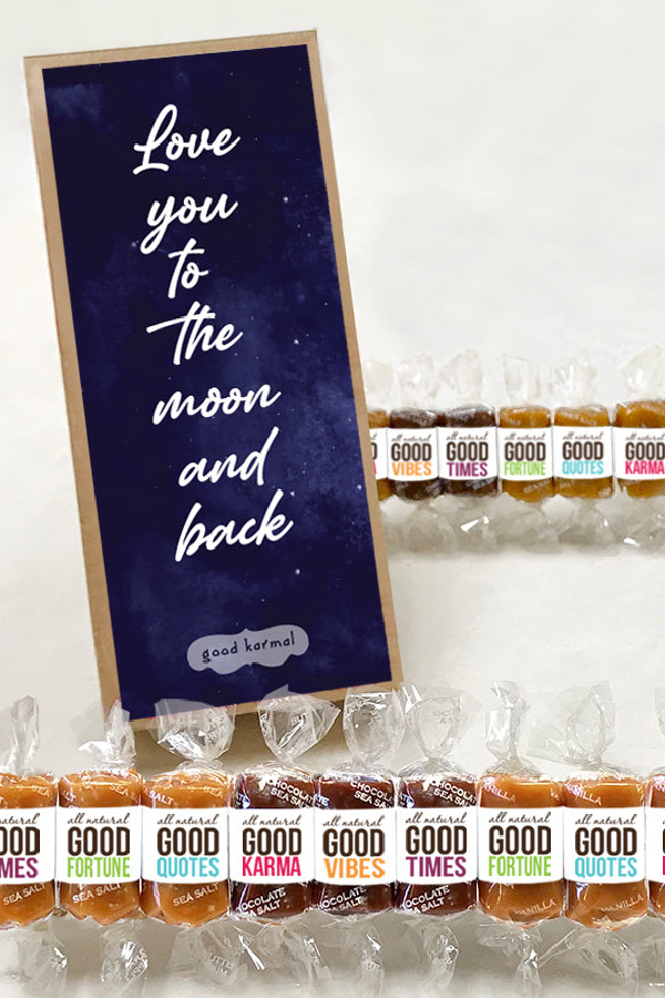 The perfect message for mom in, filled with delicious caramels all wrapped in uplifting messages from Good Karmal | Mother's Day Gifts