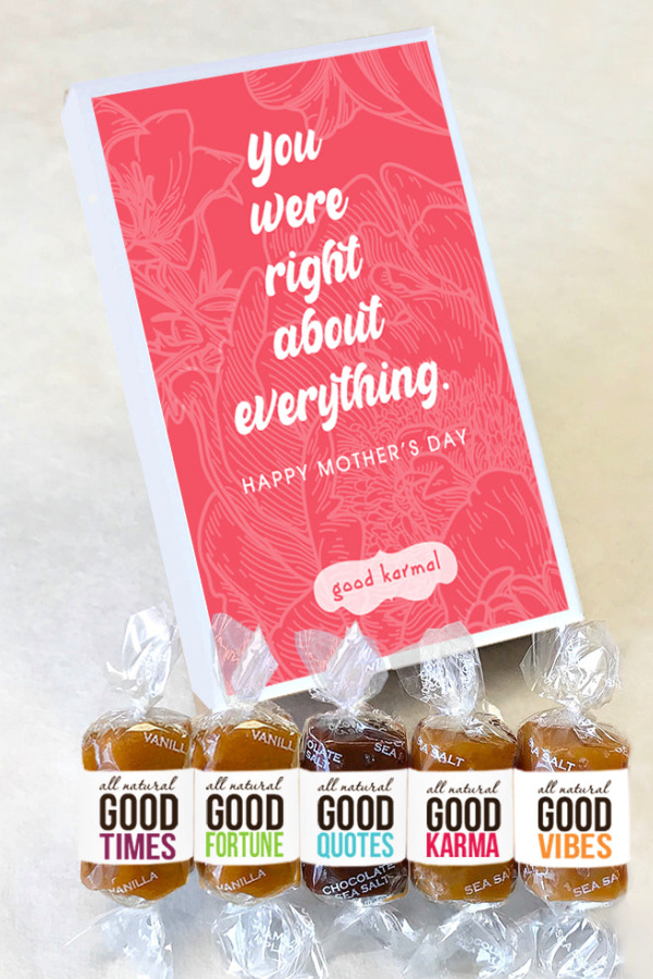 Delicious and uplifting, Good Karmal's treats come in all kinds of fun Mother's Day gift boxes