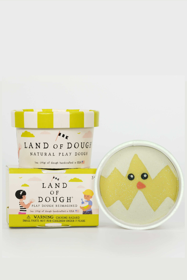Easter Basket ideas for kids under $20: Land of Dough's hatching chick play dough makes a creative gift