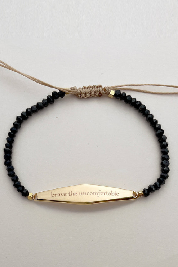 "Brave the Uncomfortable" - not an inspirational quote, but a mantra used to help relieve anxiety | Presently Jewelry