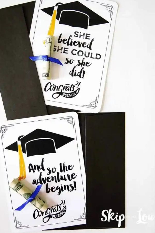 Gift money for graduation with these clever printables from Skip to my Lou