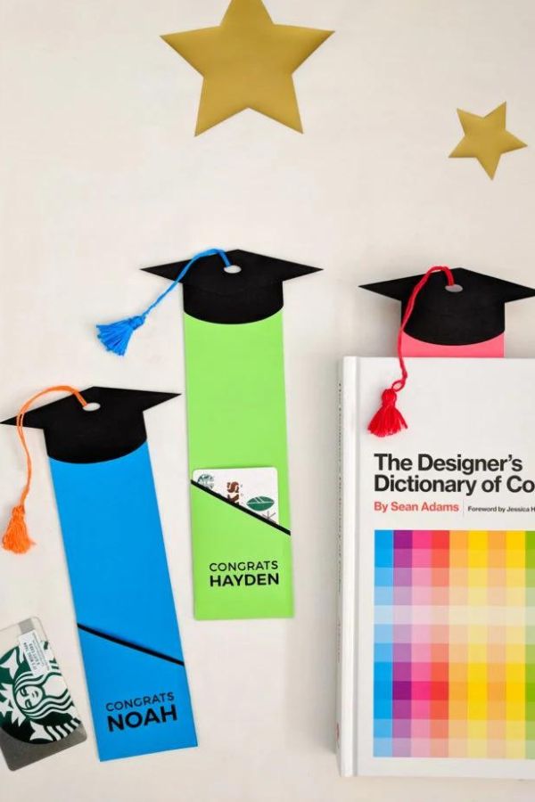 These free personalized graduation gift card holder bookmarks for '22 have been created by Merriment Design