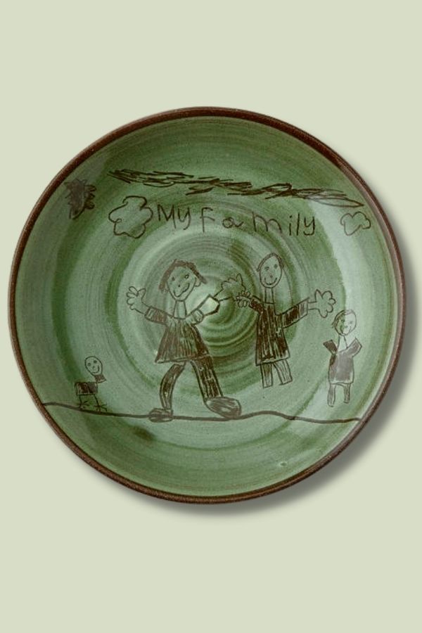For Father's Day, put your child's drawing onto this gorgeous ceramic plate from Seowoon Oh