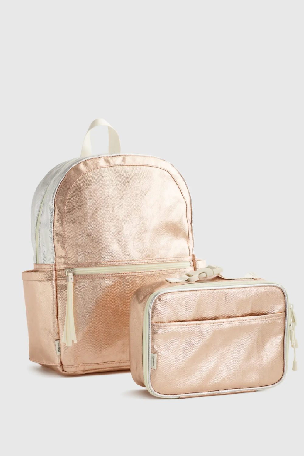 Quince recycled material metallic backpack for little kids