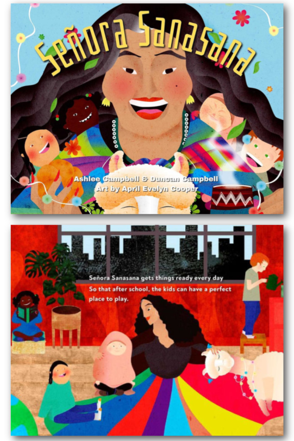 Hispanic History Month Books for Kids: Señora Sanasana is a vibrant, English-Spanish reinterpretation of the classic nursery rhyme and it's delightful!