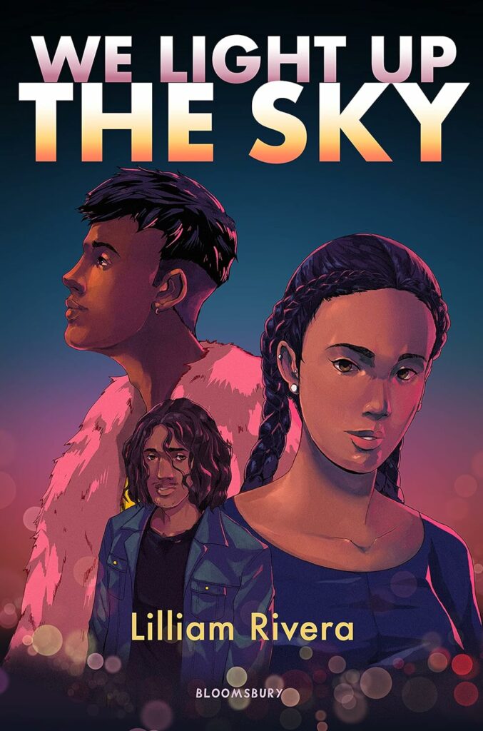 Hispanic Heritage Month books for kids: We Light Up the Sky by Liliam Rivera takes on societal issues within a dystopian, sci-fi alien invasion novel