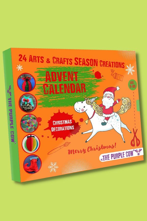 Great crafts every day for older kids with The Purple Cow Craft Advent calendar.