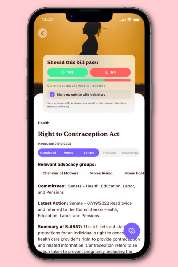 Count on Mothers: the new app to help inform mothers about important issues, then aggregate our opinions to send to lawmakers 